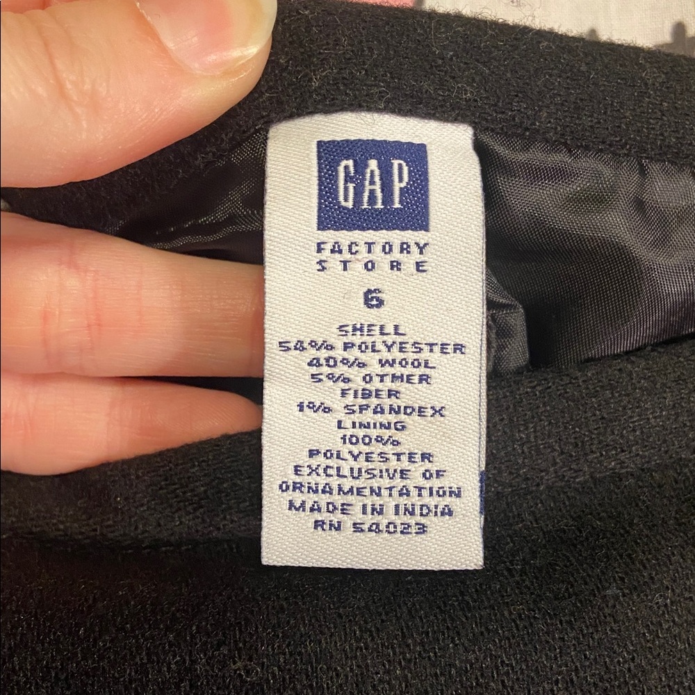 GAP Factory Black Wool-Blend Rhinestone Skirt - Picture 2 of 5